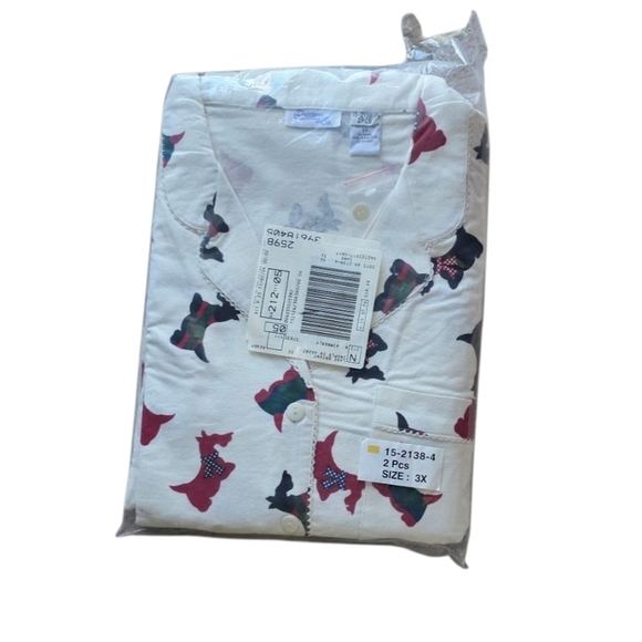 Lane Bryant Dreams & Company Scotty Dog Print Christmas Cotton Pajamas Size 3X - Picture 2 of 6
